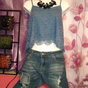Denim tops pants not included